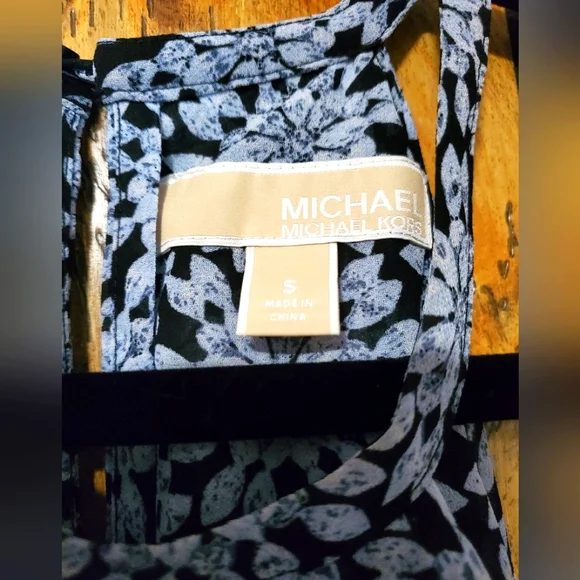 Michael Kors Cold Shoulder Sheer Halter Jewel Print Top SMALL Ruffles - Picture 5 of 11